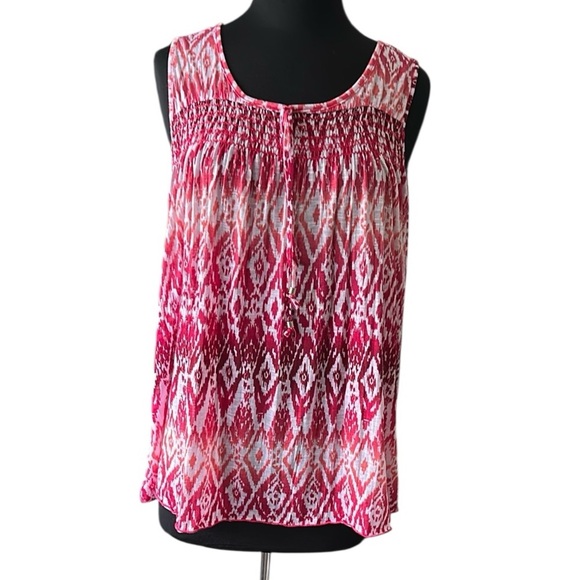 Faded Glory Pink Patterned Tank Top Size XXL - Picture 1 of 7